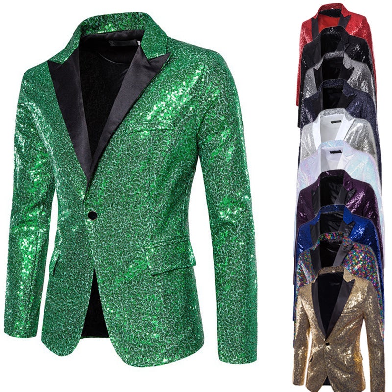 Suit Men'S Performance Dress Sequins European Code Suit Nightclub Men'S Host Mc Studio Men'S Coat - Image 5