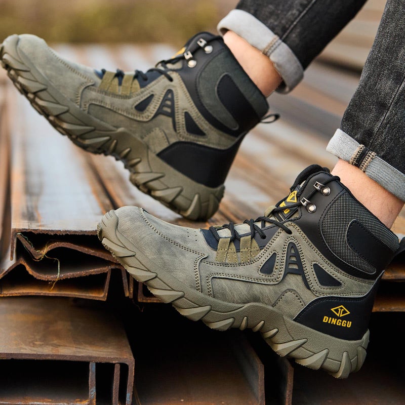 DINGGU Steel Toe Boots for Men Safety Work Boots Comfortableï¼ŒIndestructible Industrial & Construction Shoes Mens Composite Toe Boots Green 10.5 - Image 2