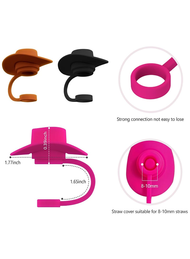 3 Pcs Silicone Cowboy Hat Straw Covers Cap,Compatible with Stanley Cup 30 40 oz, for 8-10 mm Stanley Cups Straws  - Image 2