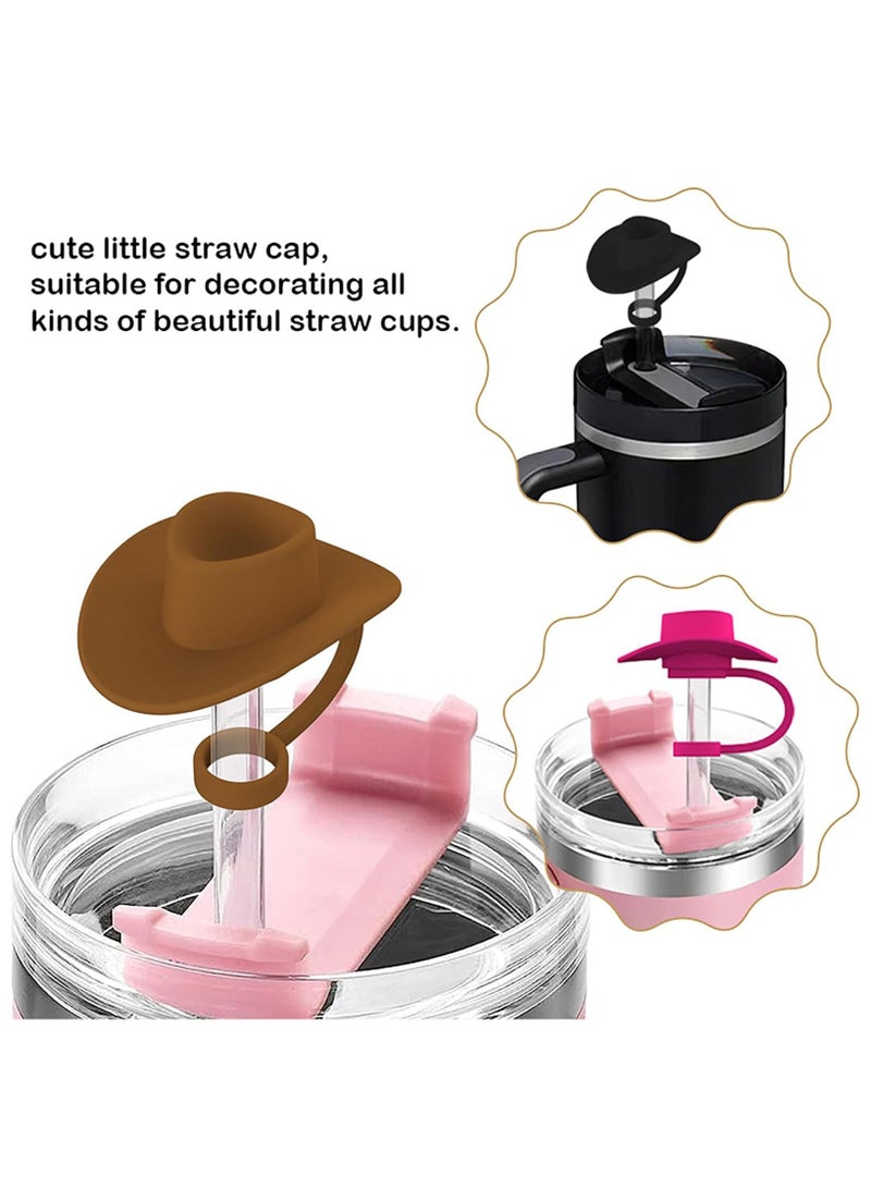 3 Pcs Silicone Cowboy Hat Straw Covers Cap,Compatible with Stanley Cup 30 40 oz, for 8-10 mm Stanley Cups Straws  - Image 4