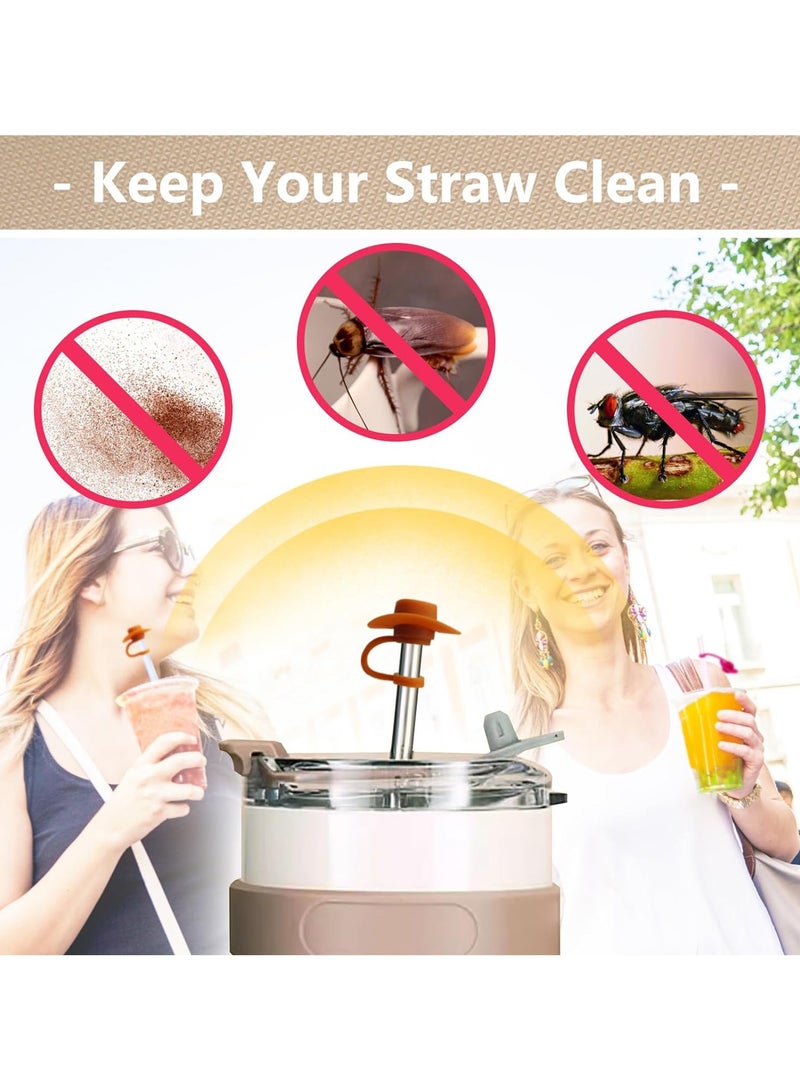 3 Pcs Silicone Cowboy Hat Straw Covers Cap,Compatible with Stanley Cup 30 40 oz, for 8-10 mm Stanley Cups Straws  - Image 5