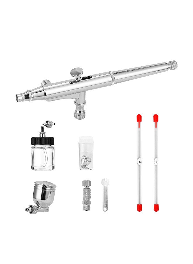Professional Airbrush Set for Model Making Art Painting with G1/8 Adapter Wrentch 2 Fluid Cups 2Needles 2 Nozzles  - Image 2