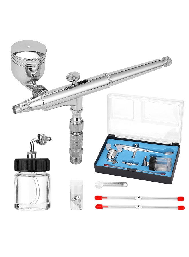 Professional Airbrush Set for Model Making Art Painting with G1/8 Adapter Wrentch 2 Fluid Cups 2Needles 2 Nozzles  - Image 1