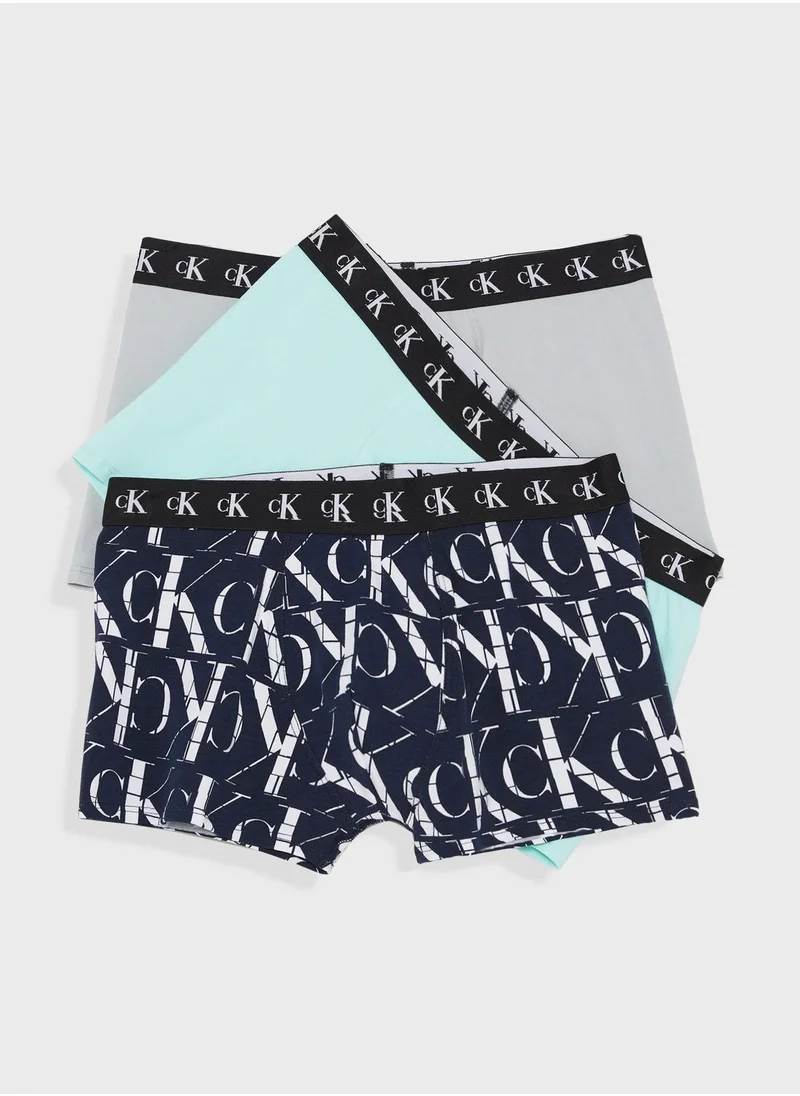 CALVIN KLEIN Youth 3 Pack Assorted Trunks