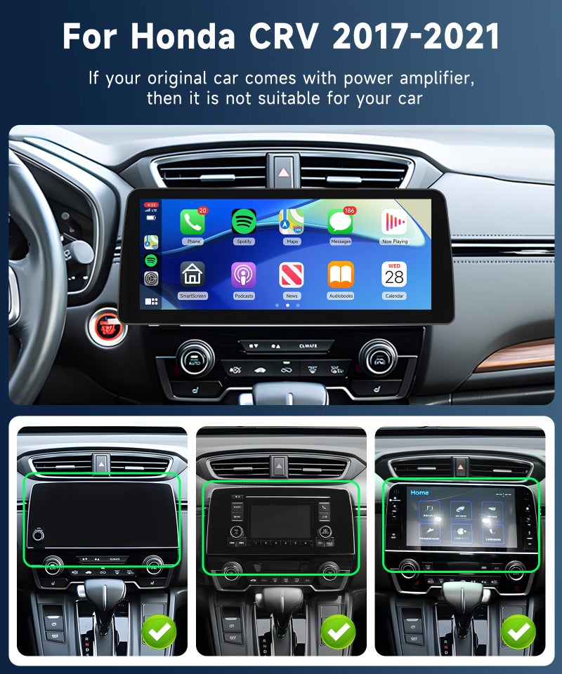 VECHTEL [8 CORE 4G+64G] Car Radio for Honda CRV CR-V 2017-2022 with Wireless Carplay/Android Auto, 12.3 Inch Android 13 IPS Touch Screen Car Stereo, Bluetooth, GPS, SWC, DSP + Backup Camera - Image 2