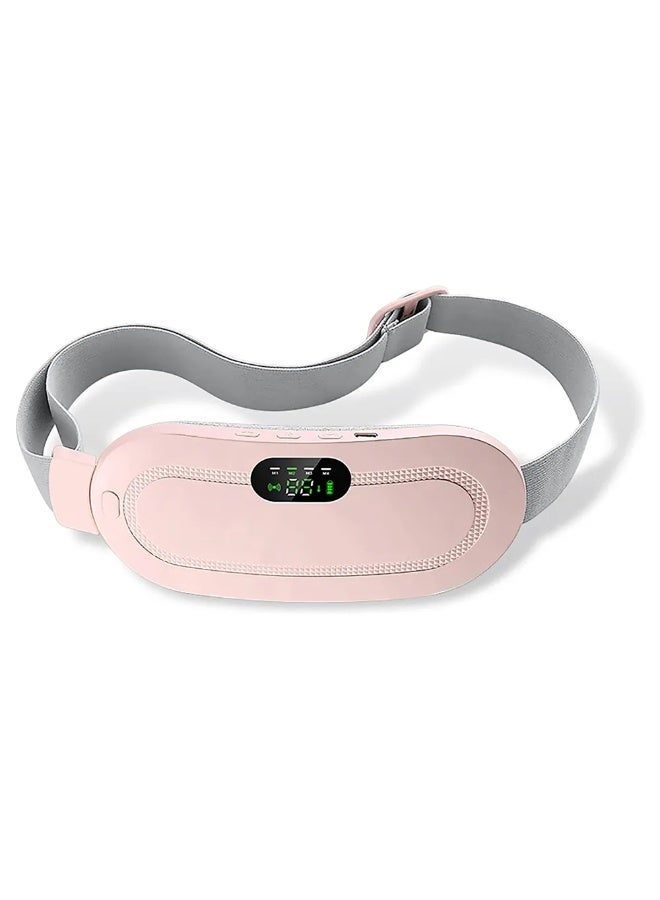Portable Electric Heating Belt for Menstrual Pain Relief with 3 Heat Levels 4 Vibration Modes LED Display USB Rechargeable Adjustable Elastic Strap Soft Breathable Comfortable Design_ Menstrual Pain Relief Belt – Abdominal Massage Belt for Menstrual Cramps - Image 1