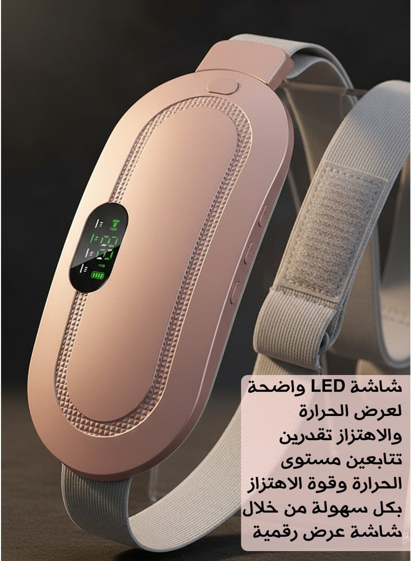 Portable Electric Heating Belt for Menstrual Pain Relief with 3 Heat Levels 4 Vibration Modes LED Display USB Rechargeable Adjustable Elastic Strap Soft Breathable Comfortable Design_ Menstrual Pain Relief Belt – Abdominal Massage Belt for Menstrual Cramps - Image 5