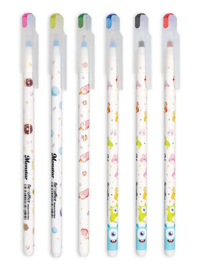 FLEXOFFICE High Quality Modern Style Cute & Novelty Plastic Pen Multi-colored Office & School Pen Blue Monstar FO-047 Ballpoint Pen - Image 3