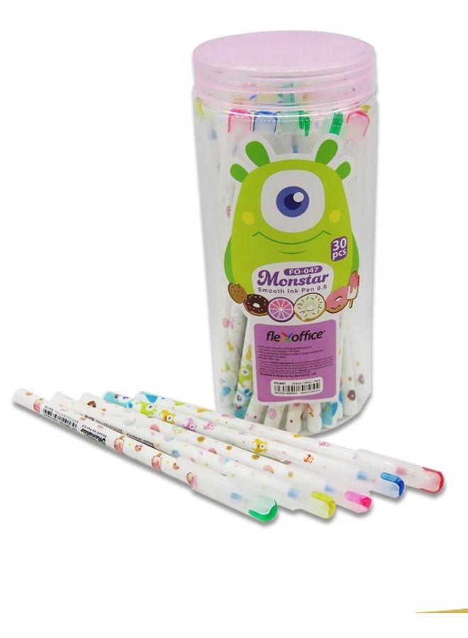 FLEXOFFICE High Quality Modern Style Cute & Novelty Plastic Pen Multi-colored Office & School Pen Blue Monstar FO-047 Ballpoint Pen - Image 2