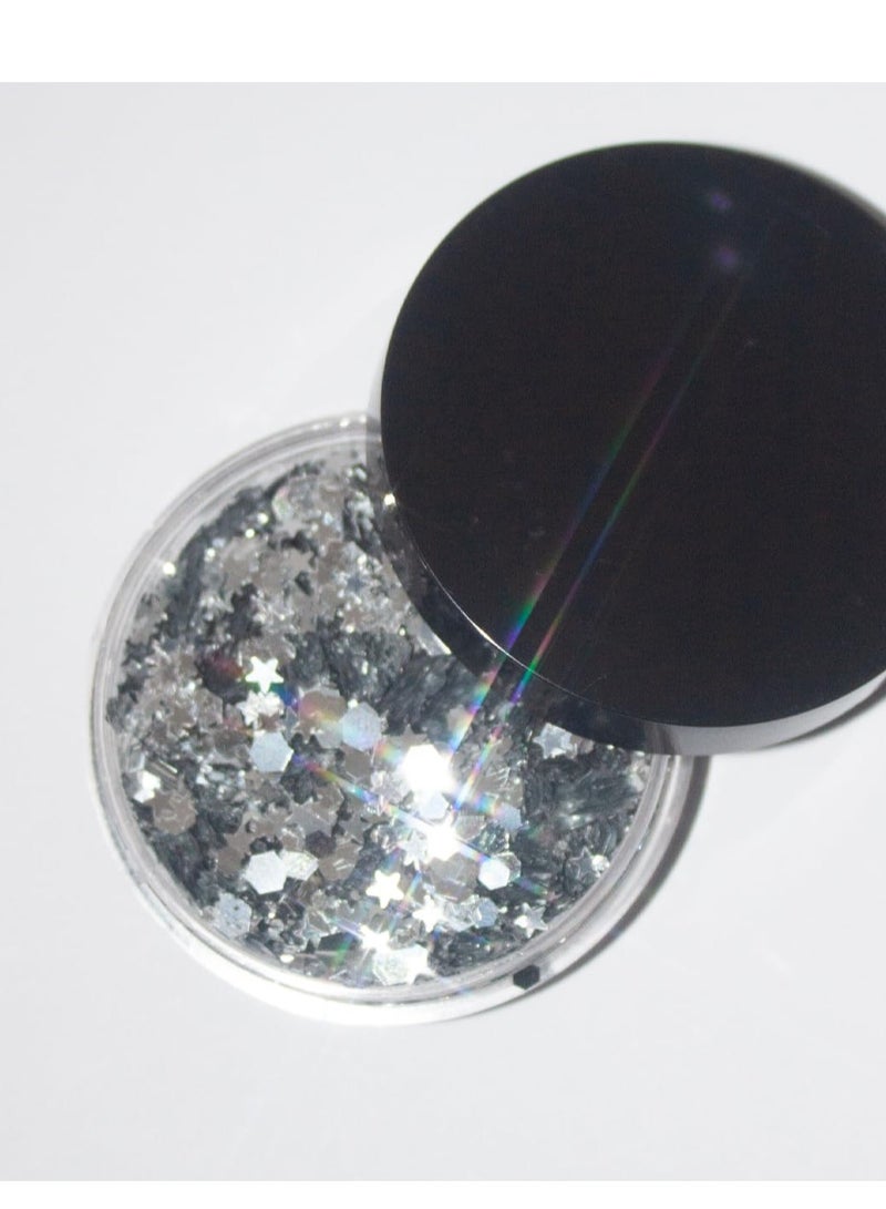 KARIZMA Platinum Biodegradable Chunky Glitter // Karizma Beauty Silver Bio Glitter Eco Glitter Face Glitter Festival Chunky 10g  - Image 2