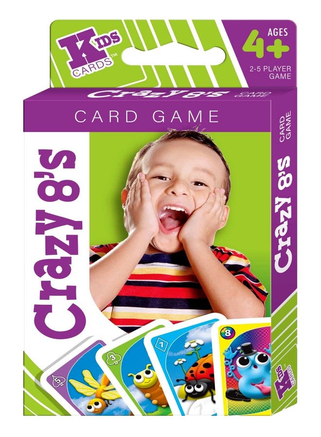 JA-RU Crazy 8's Card Game (4.7" x 3") Classic Crazy Eights Card Game for Kids, Fun Indoor Recess Games for Classroom, Travel Games & Vintage Stocking Stuffers. Crazy8-3604-1s - Image 1