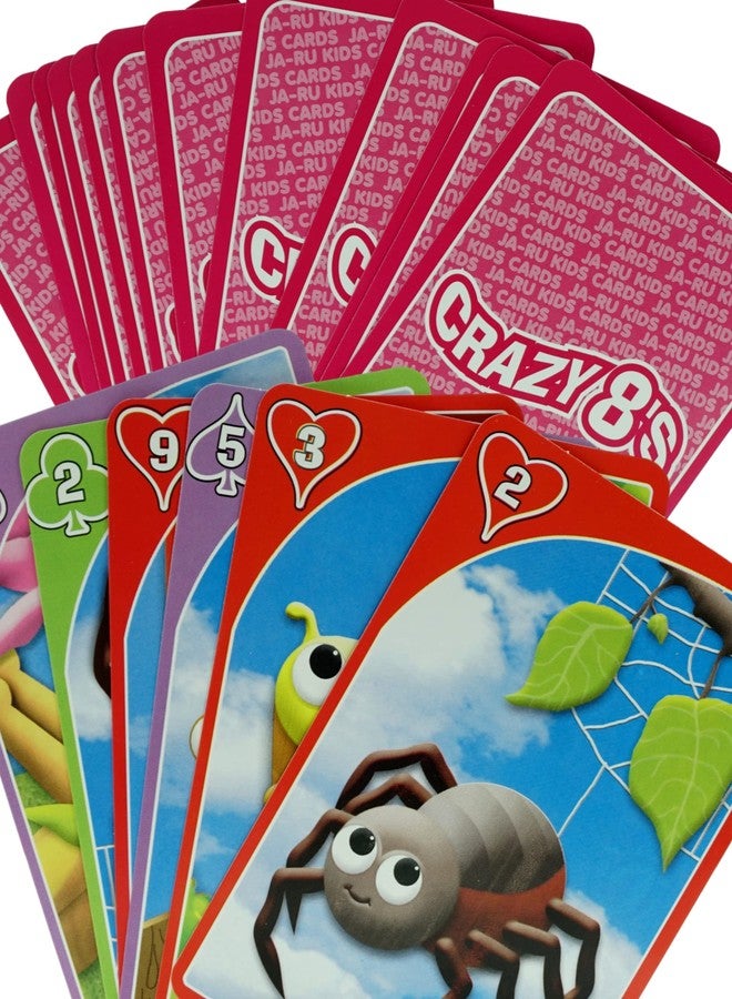JA-RU Crazy 8's Card Game (4.7" x 3") Classic Crazy Eights Card Game for Kids, Fun Indoor Recess Games for Classroom, Travel Games & Vintage Stocking Stuffers. Crazy8-3604-1s - Image 4