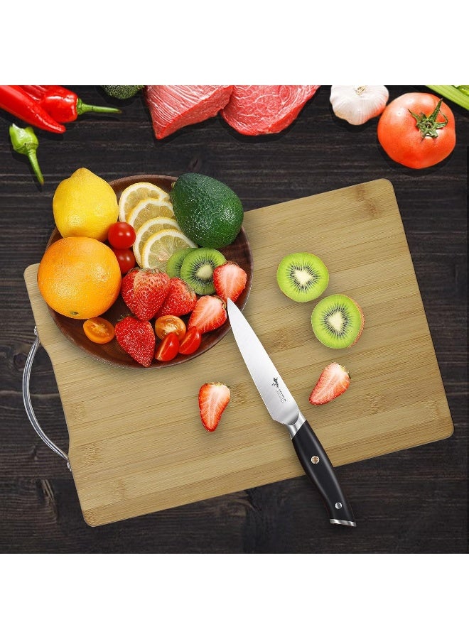 SKY-TOUCH 3pack Bamboo Wood Cutting Chopping Set, Serving Board with Easy-Grip Handle  - Image 5