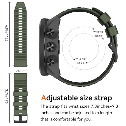 MYSNBKN Compatible with Suunto 9 Baro Band 24mm Width Soft Watch Straps Sport Bands Replacement for Suunto 9/Suunto 7/Suunto D5 Smartwatches - Image 5