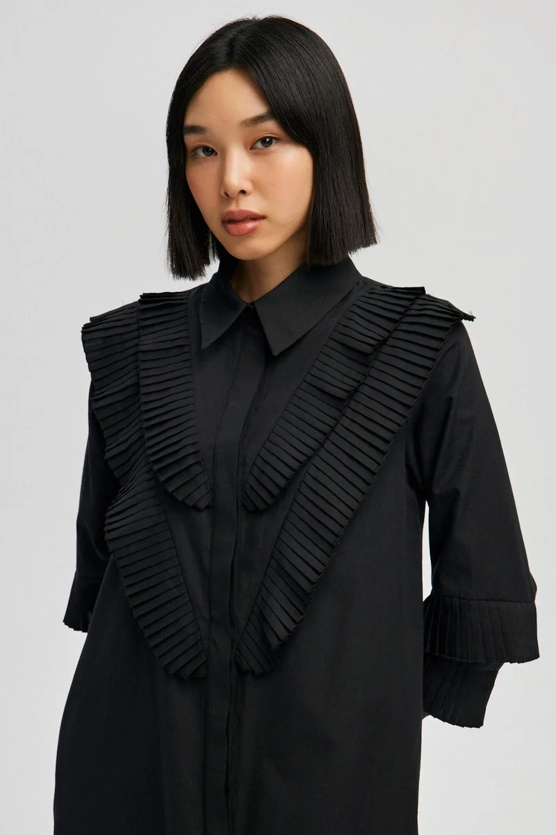 Touche  Pleated Detail Shirt Dress for Women | Best Price UAE