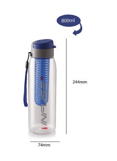 Cello Infuse Plastic Water Bottle, 800 ml, Blue, Detox Bottles with Infuser Chamber, Ideal for Gym, Office, Travel  - Image 2
