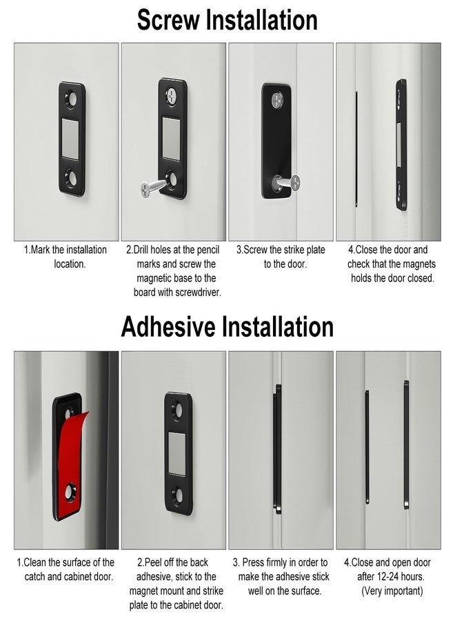 Jiayi Cabinet Magnetic Catch Jiayi 4 Pack Ultra Thin Cabinet Door Magnets Stick on Drawer Magnets Cabinet Latch Magnetic Closures for Cabinets Kitchen Closet Door Closing Magnetic Door Catch Closer - Image 5