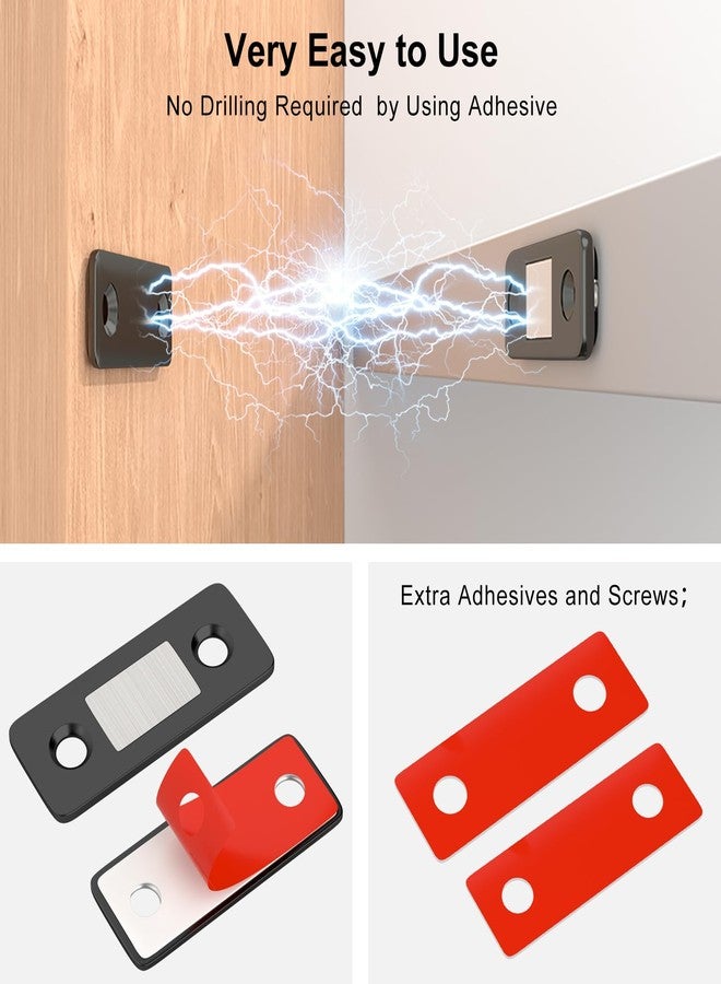 Jiayi Cabinet Magnetic Catch Jiayi 4 Pack Ultra Thin Cabinet Door Magnets Stick on Drawer Magnets Cabinet Latch Magnetic Closures for Cabinets Kitchen Closet Door Closing Magnetic Door Catch Closer - Image 2