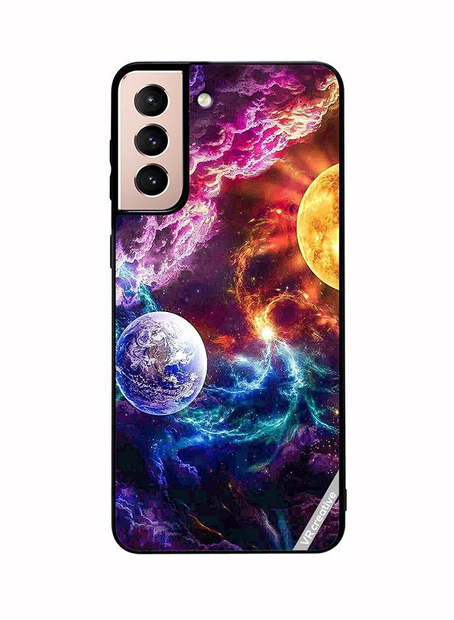 VR CREATIVE Protective Case Cover For Samsung Galaxy S21 5G Beautiful Galaxy Design Multicolour - Image 1