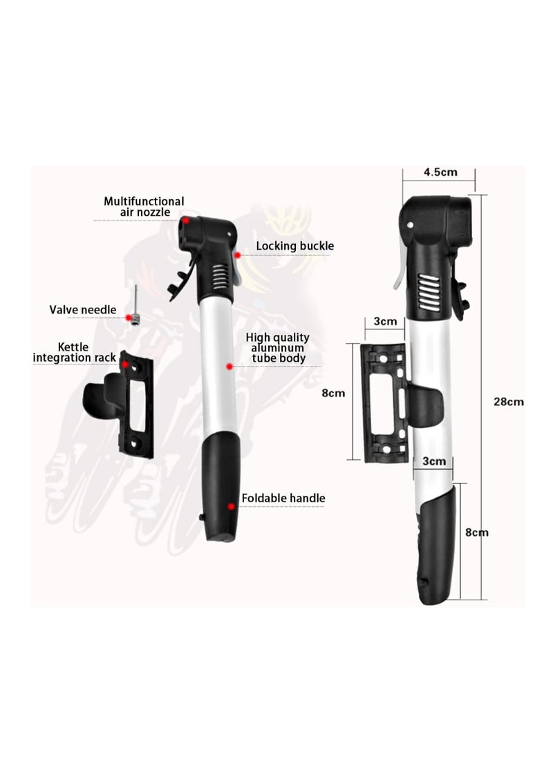 Generic Bike Pump, Aluminum Alloy Mini Bycicles Pumps, Bicycle Pump for Ball, Swimming Circles, Bicycles, Motorcycles  - Image 2
