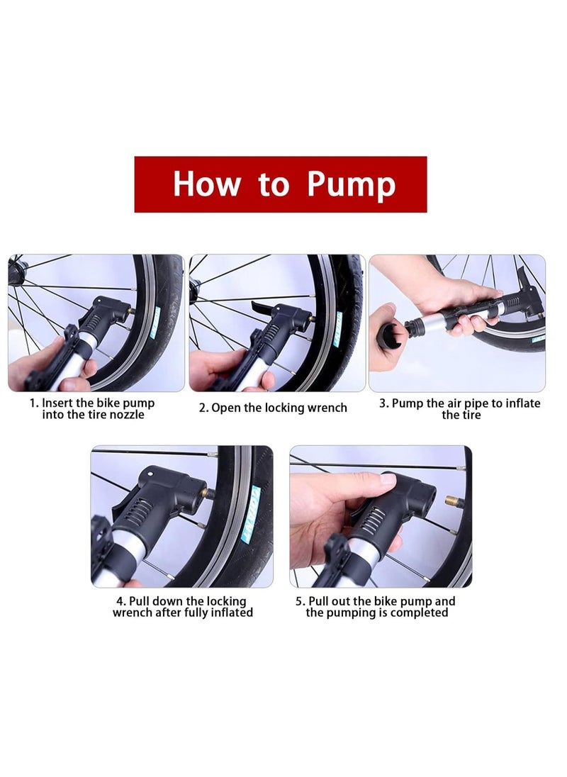 Generic Bike Pump, Aluminum Alloy Mini Bycicles Pumps, Bicycle Pump for Ball, Swimming Circles, Bicycles, Motorcycles  - Image 5