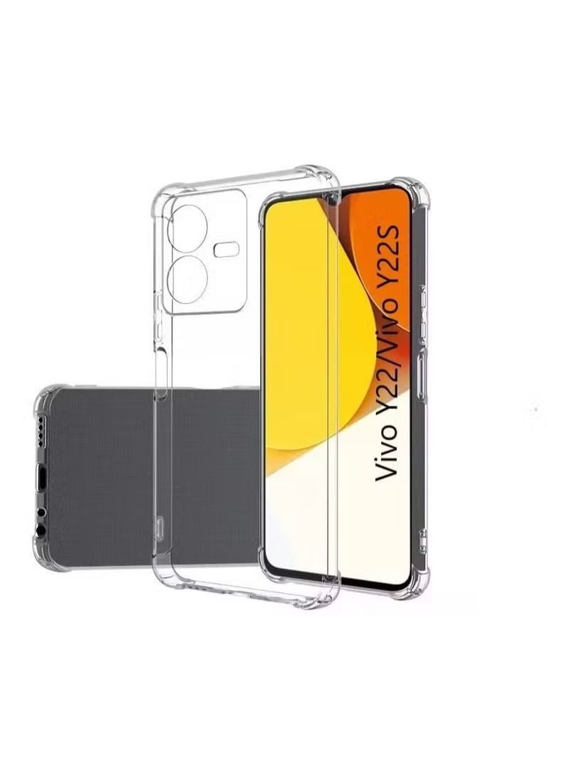 Zaboon Crystal Clear Cover with Reinforced Corner Bumper Slim Fit Shockproof Flexible TPU Phone Case for Vivo Y22 / Vivo Y22S - Image 1