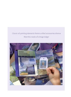 XiuWoo مجموعة دفاتر القصاصات الجمالية المكونة من 116 قطعة ومجموعة تدوين القصاصات القديمة ومجموعة لوحات زيتية لفن فان جوخ ولوازم تدوين القصاصات مع دفتر ملاحظات A6 وشريط لاصق ولوازم دفتر يوميات DIY وخطة يومية  - Image 5