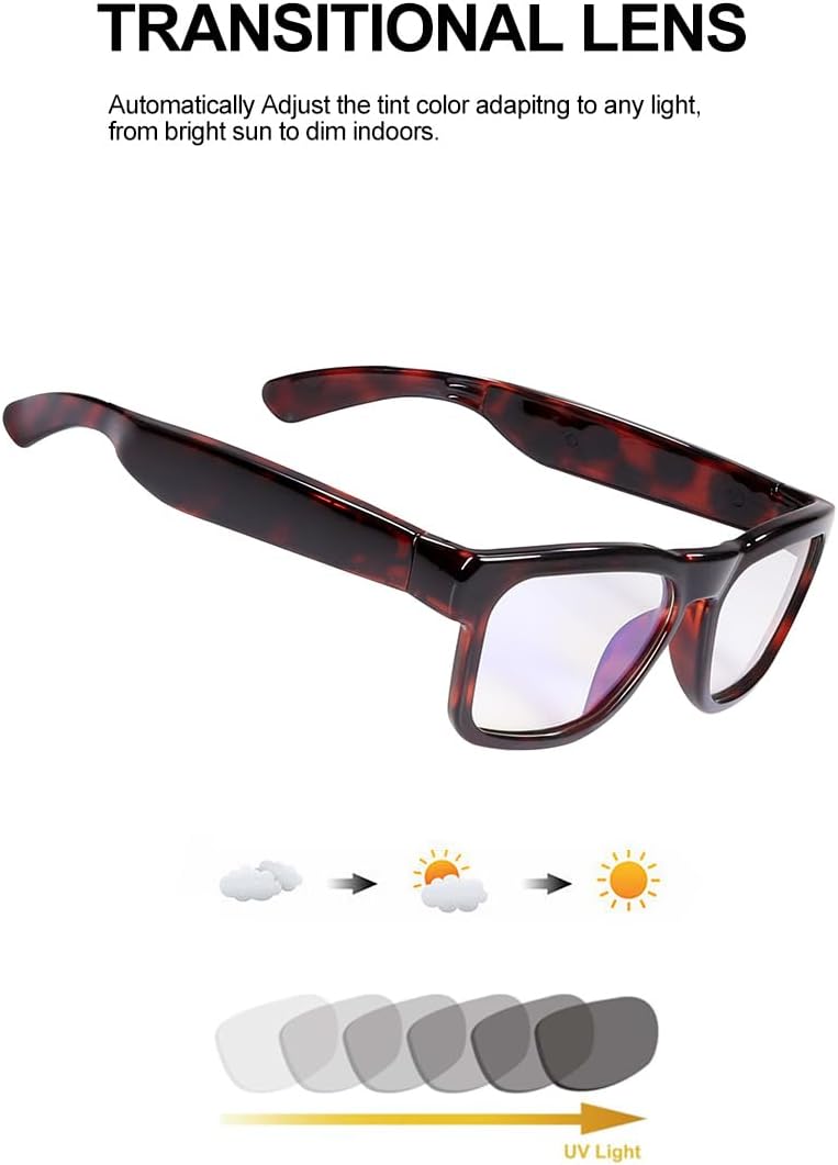 OhO sunshine Smart Glasses Unisex,Transitional Polarized Glasses with Bluetooth Speaker,Athletic/Outdoor UV Protection and Voice Control - Image 2