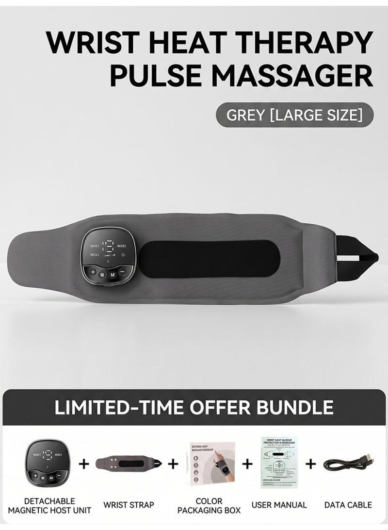 XiaoGiqi Wireless Wrist Pulse Massager with Heat Therapy, Rechargeable for Carpal Tunnel & Wrist Pain Relief - Image 2