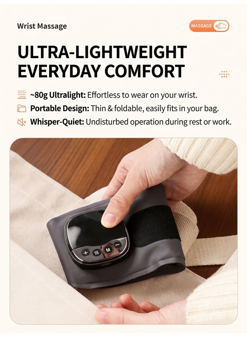 XiaoGiqi Wireless Wrist Pulse Massager with Heat Therapy, Rechargeable for Carpal Tunnel & Wrist Pain Relief - Image 5