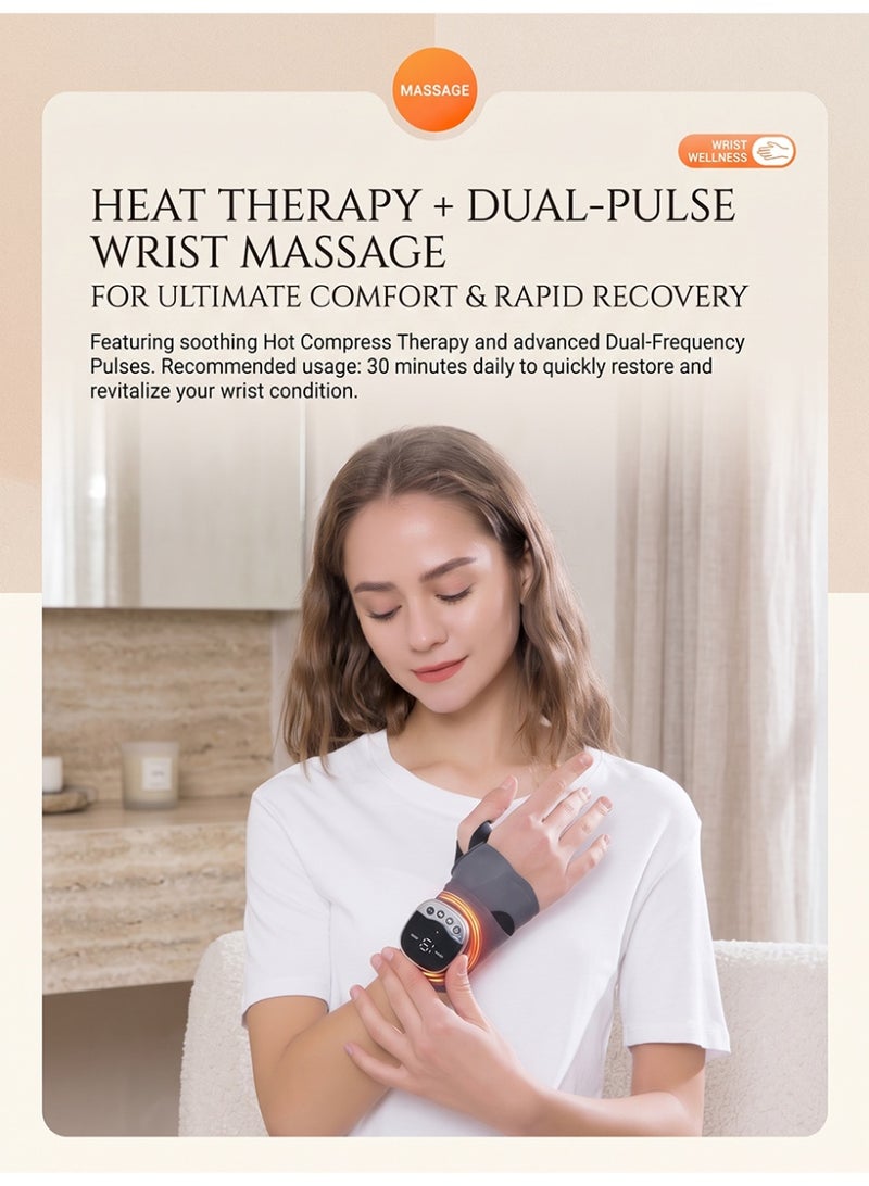XiaoGiqi Wireless Wrist Pulse Massager with Heat Therapy, Rechargeable for Carpal Tunnel & Wrist Pain Relief - Image 4