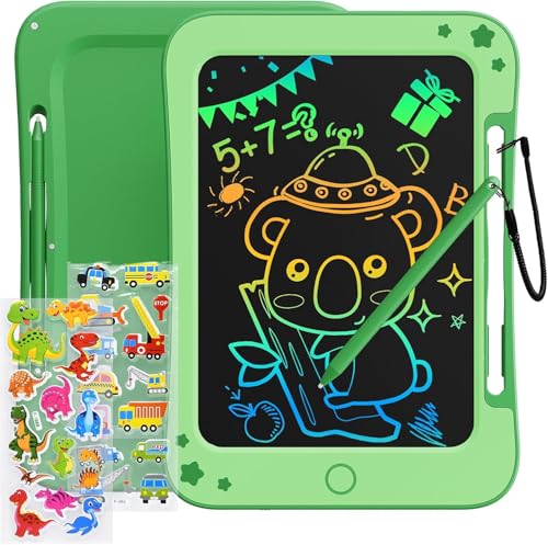 TEKFUN Toddler Kids Toys Gifts 85 Inch LCD Writing Tablet Kids Doodle Board with Stickers Colorful Drawing Tablet Kid Birthday Christmas Gifts Toys for 3 4 5 6 Years Old Boy Girl Green - Image 1