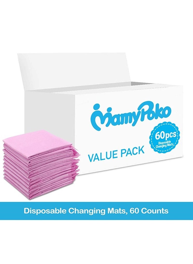 MamyPoko Disposable Changing Mats, 60 Counts, Soft Waterproof Mat, Portable Leak Proof Changing Mat, New Mom Leak-Proof Under pad, Mattress Table Protector Pad  - Image 2