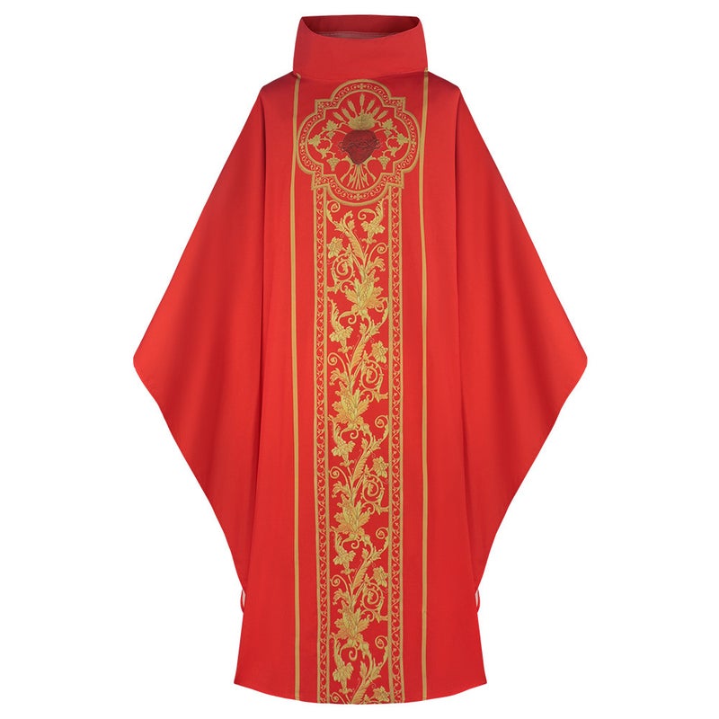 Elastic Printed Monk Robe for Stage Performance Milky White