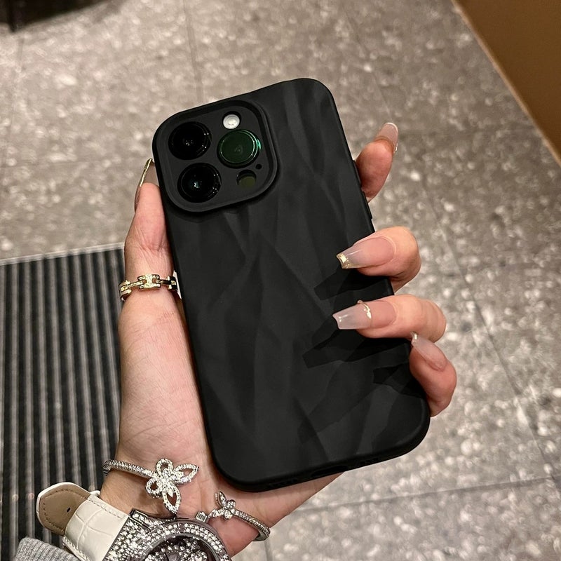 Frosted Premium Pleated Texture Phone Case for iPhone 15, 14 Pro Max, 13 Pro, 12, 11, Samsung, Huawei, Vivo, Honor, Xiaomi, Redmi - Full Protection, Slim Fit - Image 1