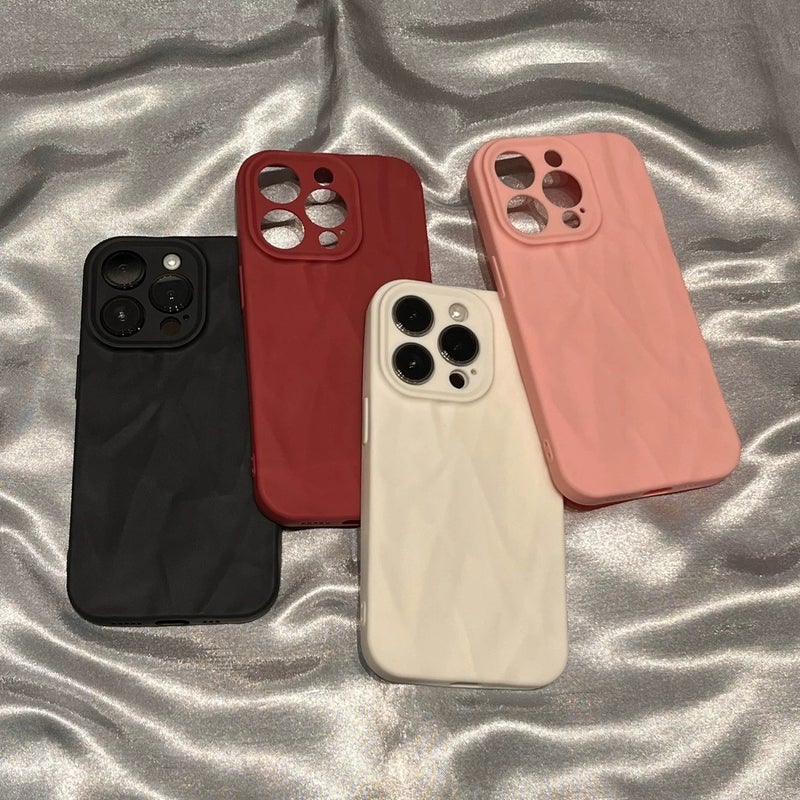 Frosted Premium Pleated Texture Phone Case for iPhone 15, 14 Pro Max, 13 Pro, 12, 11, Samsung, Huawei, Vivo, Honor, Xiaomi, Redmi - Full Protection, Slim Fit - Image 4