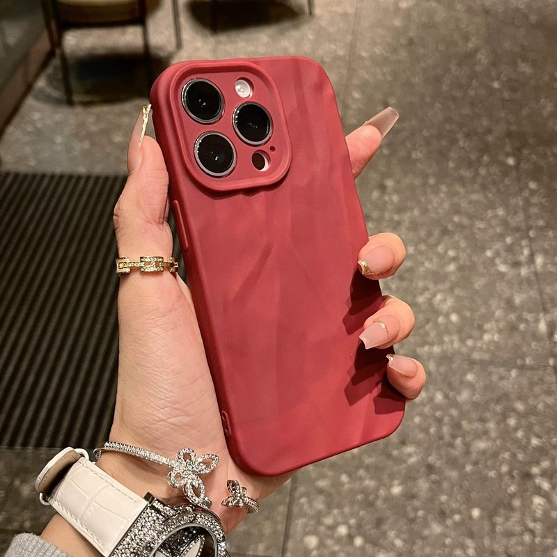 Frosted Premium Pleated Texture Phone Case for iPhone 15, 14 Pro Max, 13 Pro, 12, 11, Samsung, Huawei, Vivo, Honor, Xiaomi, Redmi - Full Protection, Slim Fit - Image 3