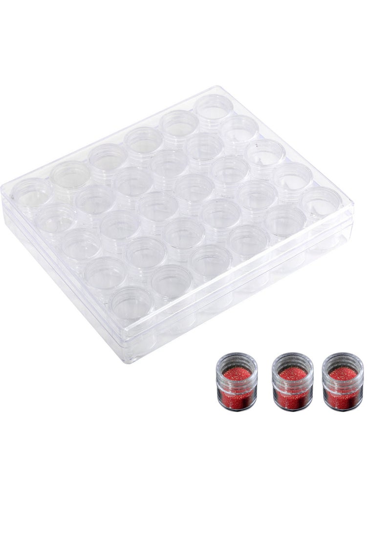 Generic 30PCS Grids Bead Organizer Clear Plastic Bead Storage Containers Set with Lid  - Image 1