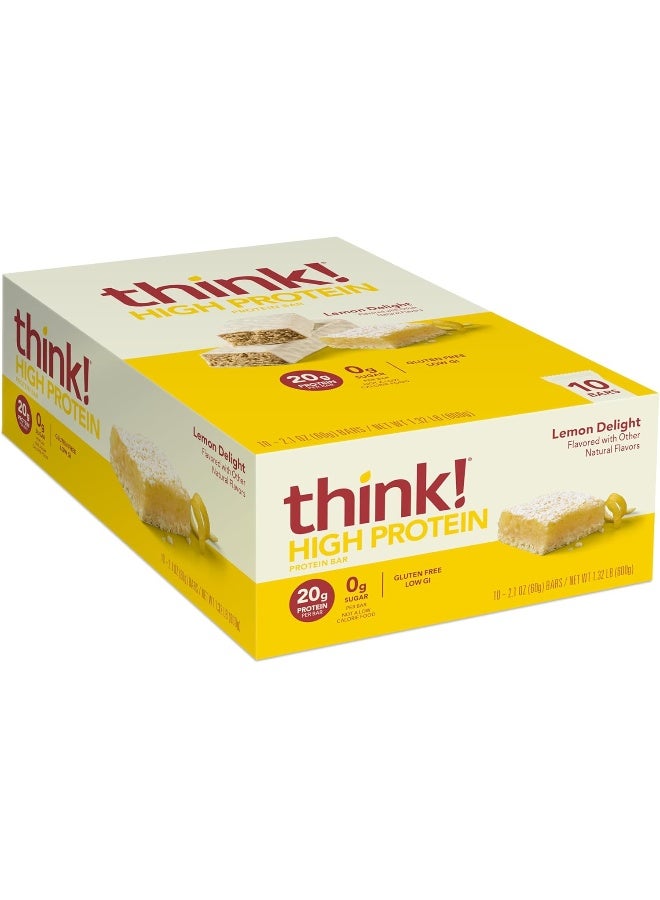 think! Gluten-Free Lemon Delight High Protein Bars (20G/2.1Oz, 10 Pieces) - Image 1