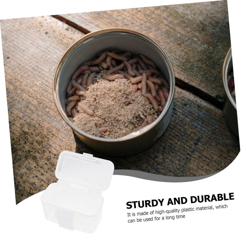 Portable White Blood Worm Breeding Box 2 Pack Breathable Container for Reptile Feeding and Fishing Bait - Image 5