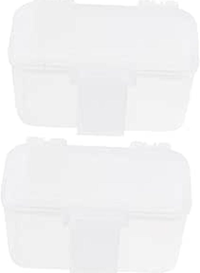 Portable White Blood Worm Breeding Box 2 Pack Breathable Container for Reptile Feeding and Fishing Bait - Image 1