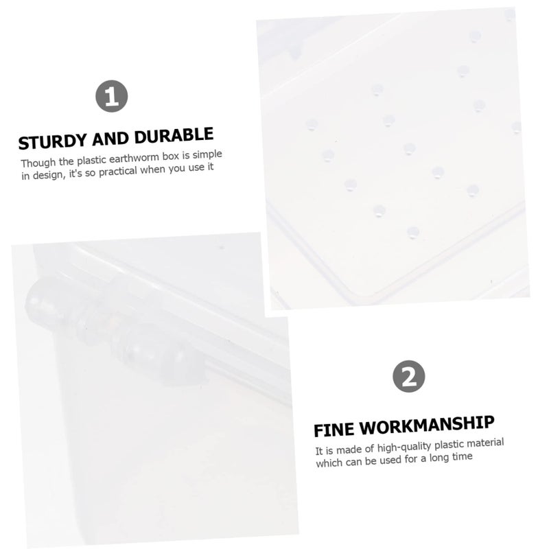 Portable White Blood Worm Breeding Box 2 Pack Breathable Container for Reptile Feeding and Fishing Bait - Image 4