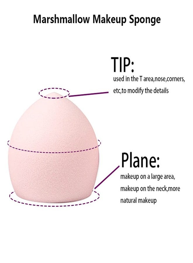 Nilstorey Marshmallow Makeup Sponge 4pcs/set, Latex-free and Vegan Super Soft Dry Wet Used Beauty Sponge Blender for Foundation, Powder and BB Cream (Light Pink) - Image 2