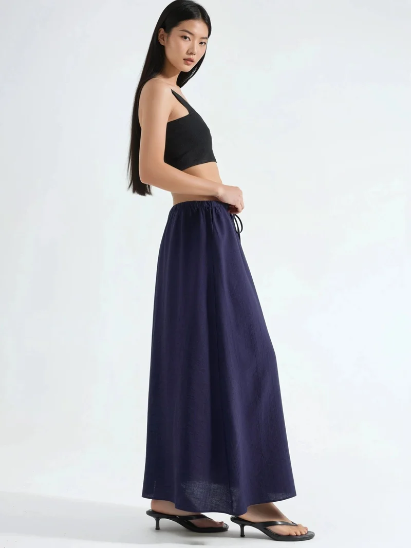 بوسيم BUSEM High Waist A-Line Maxi Skirt