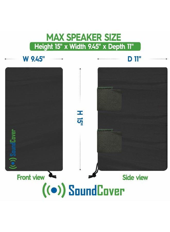 SoundCover Two Sun Dust & Water Resistant Speaker Covers Bags for Definitive Technology AW 6500, Klipsch AW-650 and Pyle 6.5 Outdoor Bluetooth Speakers - Image 2