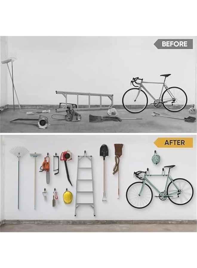 12 Pack Garage Hooks Heavy Duty,Utility Steel Garage Storage Hooks,Wall Mount Garage HangerOrganizer for Organizing Power Tools,Ladders,Bulk Items,Bikes,Ropes and More Equipment (Orange) - Image 4