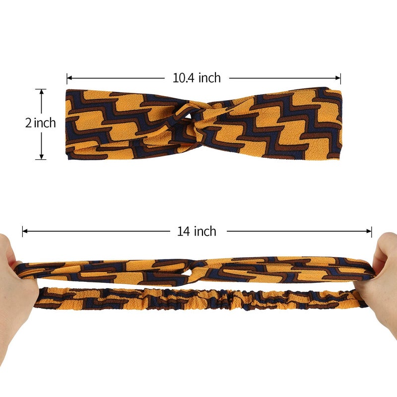 Meartchy 16 Pcs Hairbands for Women, Boho Headbands, Vintage Head Bands, Floral Twisted Criss Cross Elastic Head Wrap Hair Accessories - Image 2