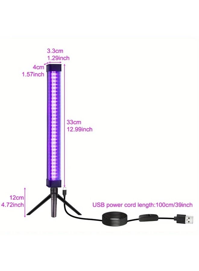 12.99 Inch 60 LEDs 2 Pack UV Black Light Desktop Stand Portable USB LED For Halloween Party - Image 4
