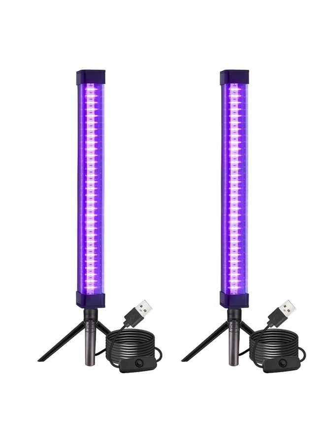 12.99 Inch 60 LEDs 2 Pack UV Black Light Desktop Stand Portable USB LED For Halloween Party - Image 1
