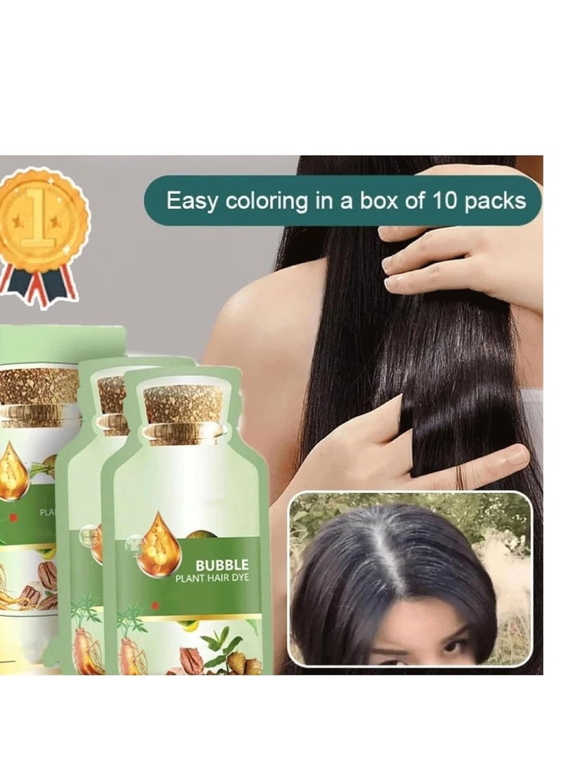 Bubble - Natural Plant Hair Dye, Huang Yi Bubble Plant Hair Dye, Pure Plant Extract for Grey Hair Color Bubble Dye Shampoo, Instant Natural Hair Dye Shampoo, Plant Fruit Hair Dye Cream - Image 1